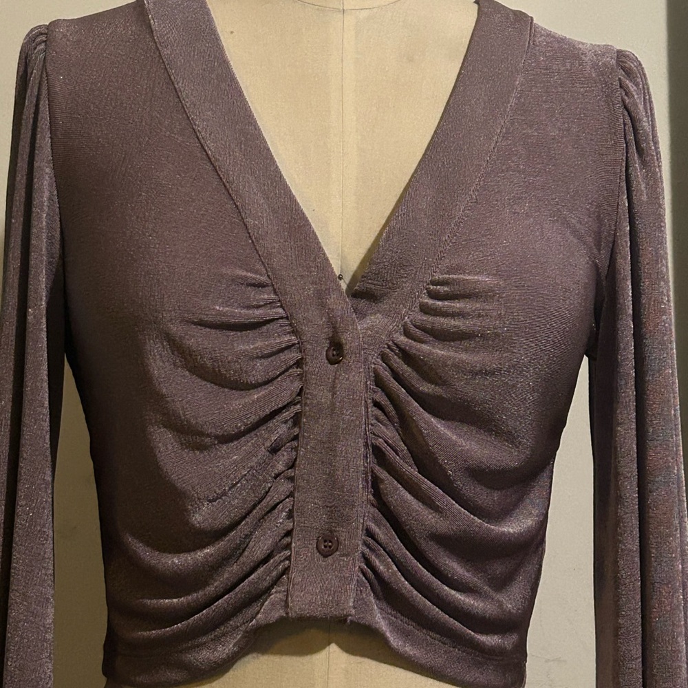 Elodie Purple Ruched Blouse